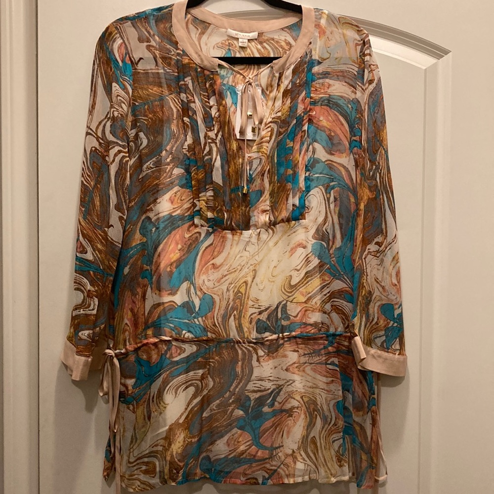 NWT Ella Moss Silk Drawstring Tunic